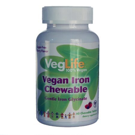 VegLife Vegano Ferro mastigáveis ​​60 Chewables