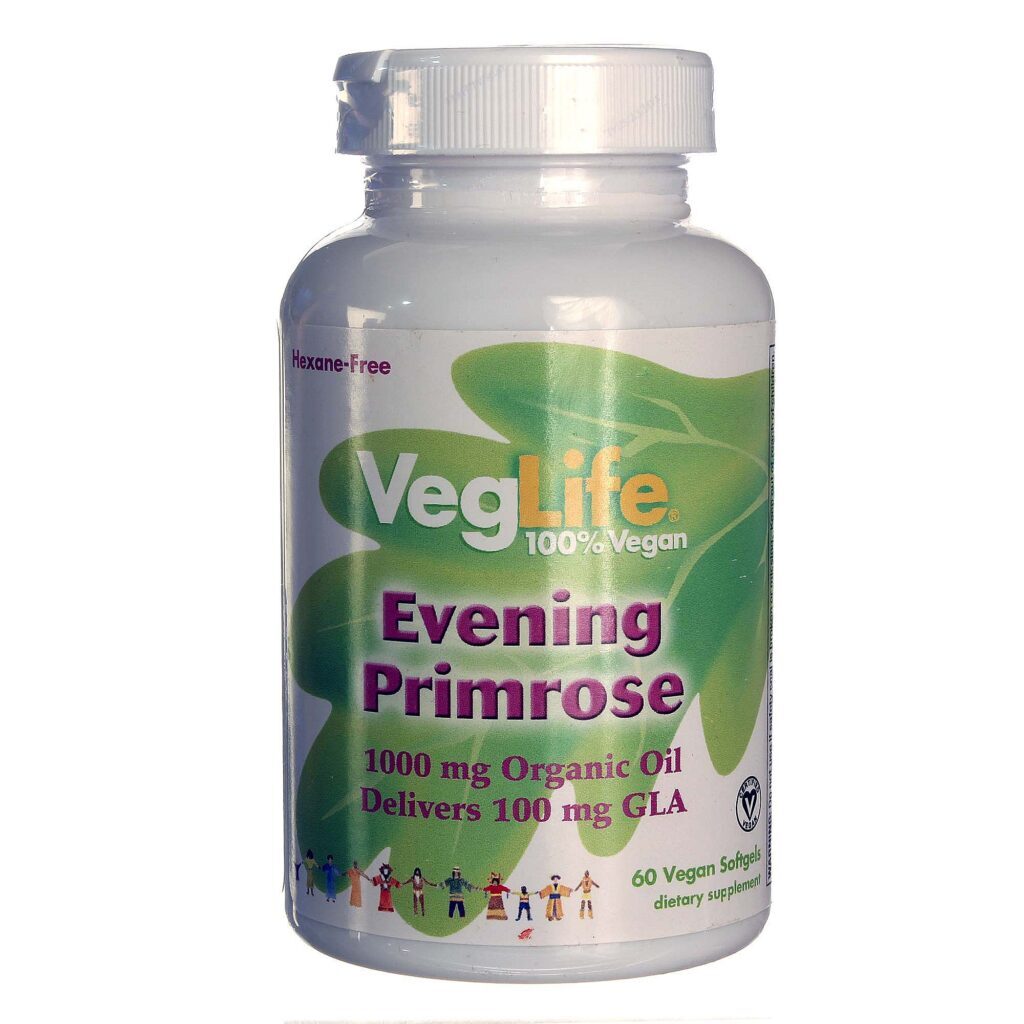 VegLife Orgânica Óleo de Prímula 60 Cápsulas Veganas - Bem-Estar Feminino e Saúde da Pele