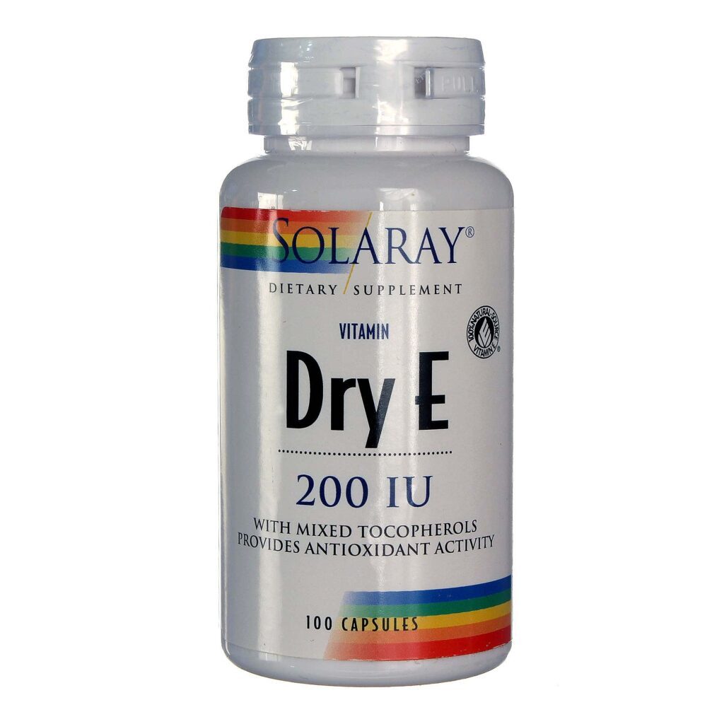Solaray Vitamina E Seca 200 UI - 100 Cápsulas: Antioxidante Essencial para sua Saúde