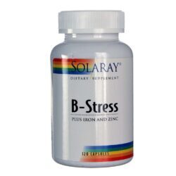 Solaray B-Stress com Ferro e Zinco: 120 Cápsulas Vegetarianas para Vitalidade e Bem-Estar
