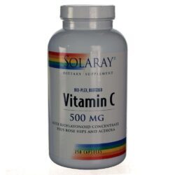 Solaray Bio-Plex Buffered C-500 250 Cápsulas - Vitamina C de Alta Absorção