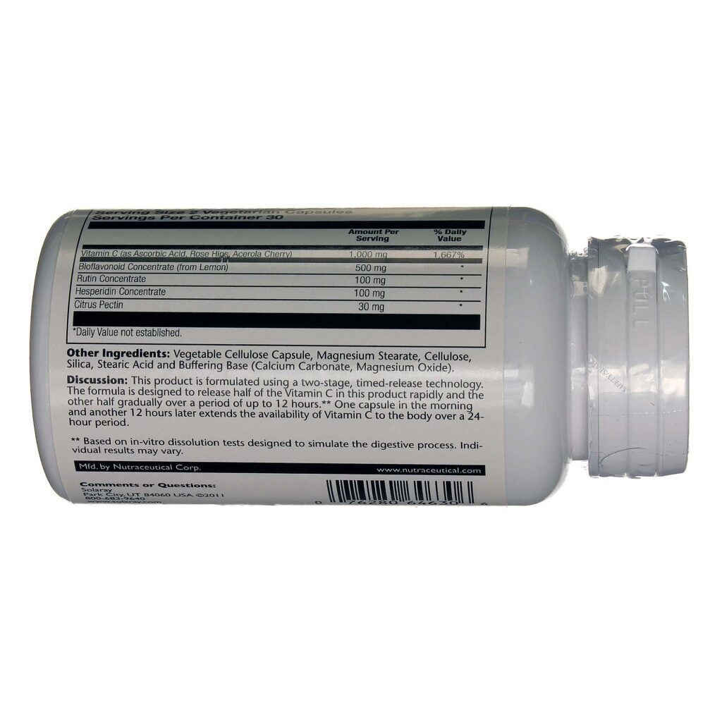 Solaray Super Bio C Tamponado 60 Cápsulas: Vitamina C de Alta Absorção para Sua Saúde - Imagem 3