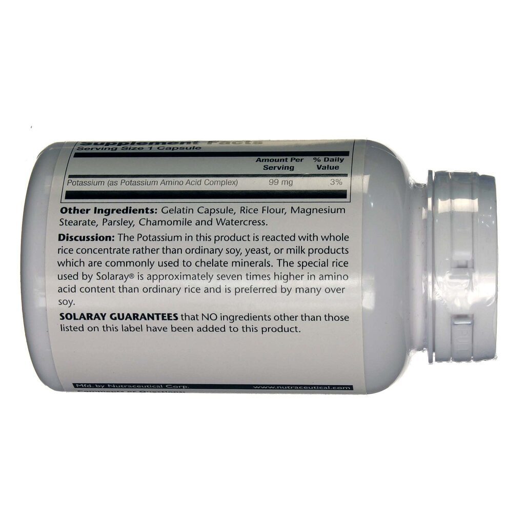 Solaray Potássio 99 mg - 200 Cápsulas: Essencial para a Saúde e Bem-Estar no Brasil - Imagem 3