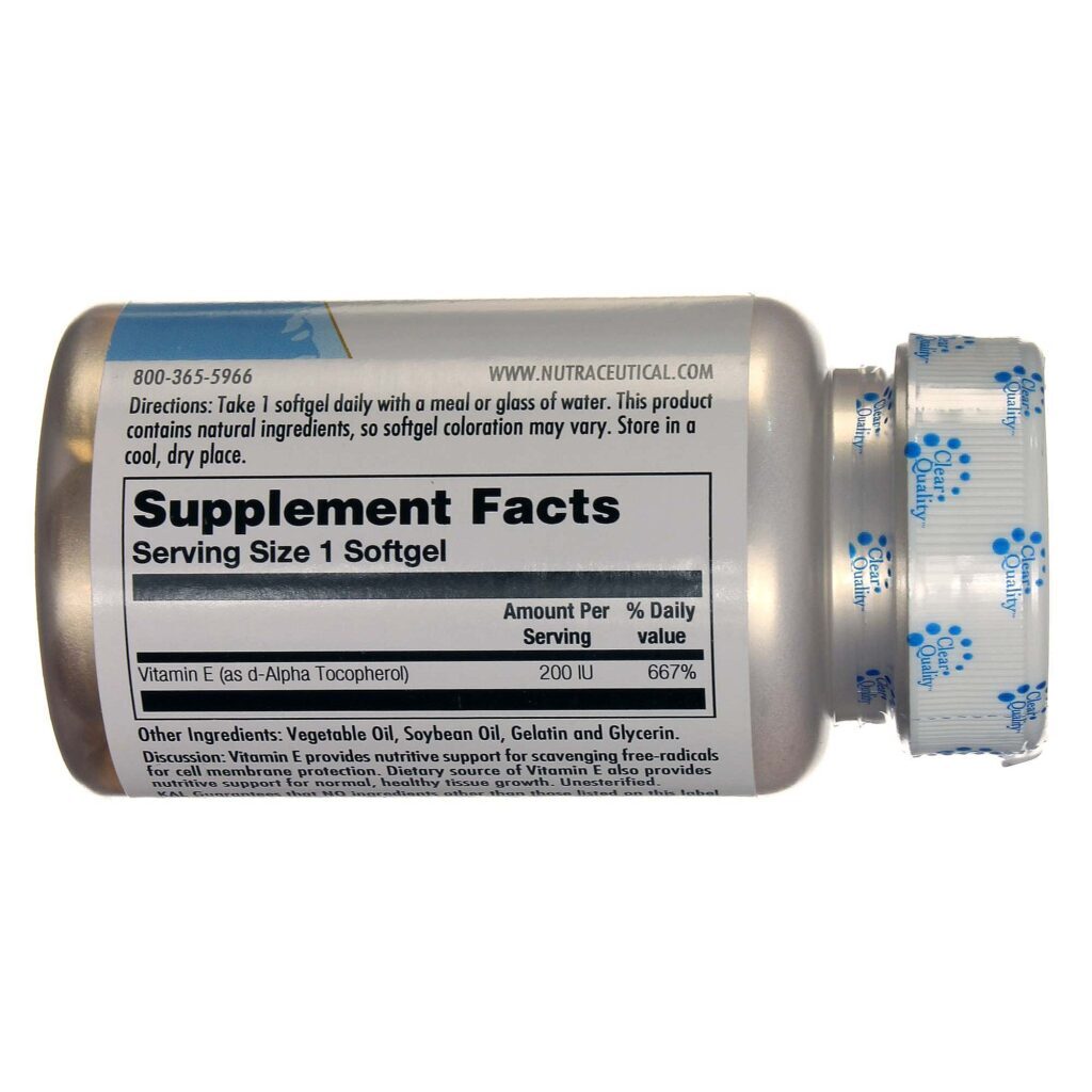 Vitamina E Kal E 200 IU 90 Cápsulas - Poder Antioxidante para Sua Saúde - Imagem 2