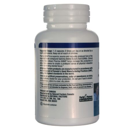 Natural Factors, Pharma GABA® - 60 Cápsulas Vegetarianas - Image 3