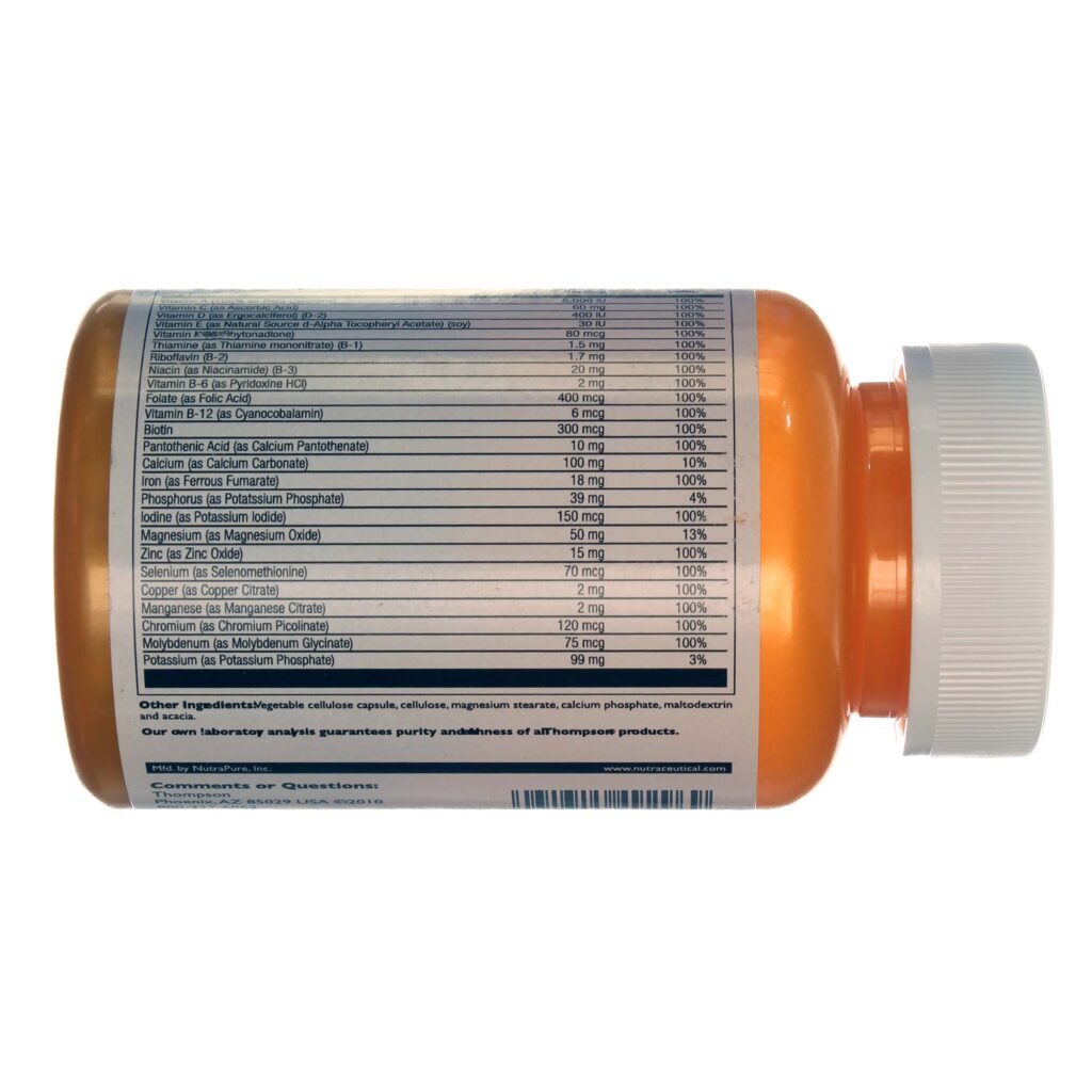Thompson Multivitamínico All-In-One 60 Cápsulas Vegetarianas - Sua Saúde Completa! - Imagem 3