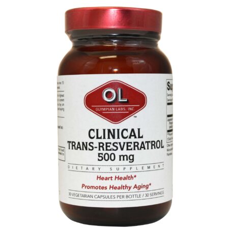 Olympian Labs Resveratrol Clínica, Força extra 30 Cápsulas Vegetarianas