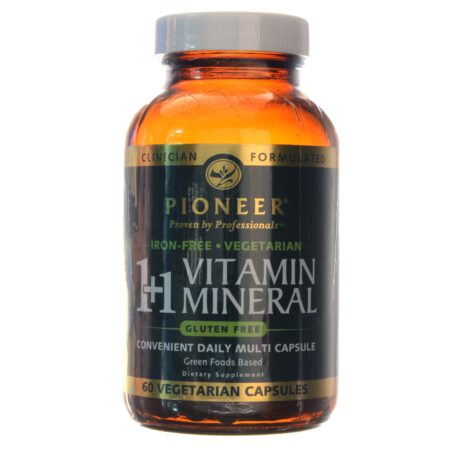 Pioneer 1 1 Vitamina Mineral ferro livre 60 Cápsulas Vegetarianas