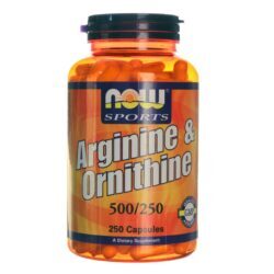 Now Foods Arginina Ornitina 500/250 mg - 250 Cápsulas: Energia e Recuperação Muscular