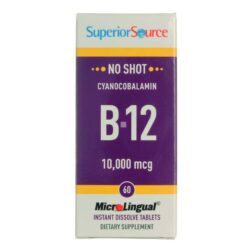 Superior Source No Shot B12 Cianocobalamina - 60 Comprimidos - Energia e Vitalidade