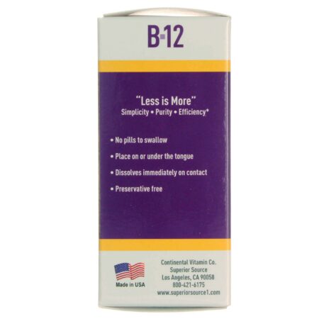 Superior Source, No Shot B12 Cyanocobalamin - 60 comprimidos - Image 4