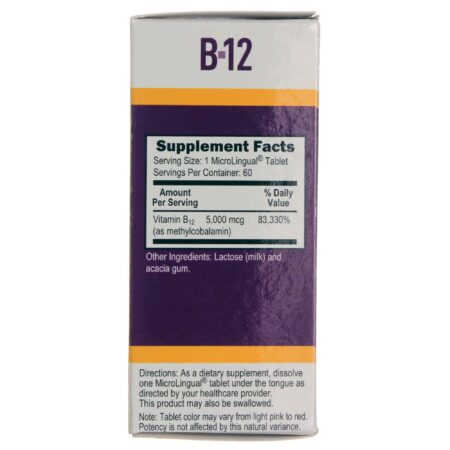 Superior Source, Vitamina B12 5,000 mcg com Metilcobalamina - 60 Comprimidos Solúveis - Image 2