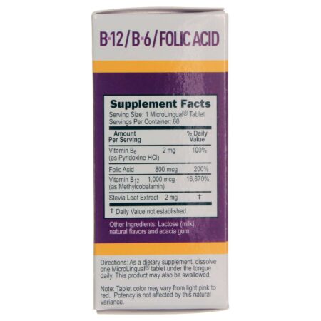 Superior Source, Vitamina B-12 1.000 mcg e Ácido fólico 800mcg - 60 Micro-Tabletes - Image 2