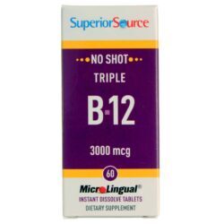 Superior Source No Shot Triplo B-12 - 60 Tabletes: Energia e Vitalidade para Você