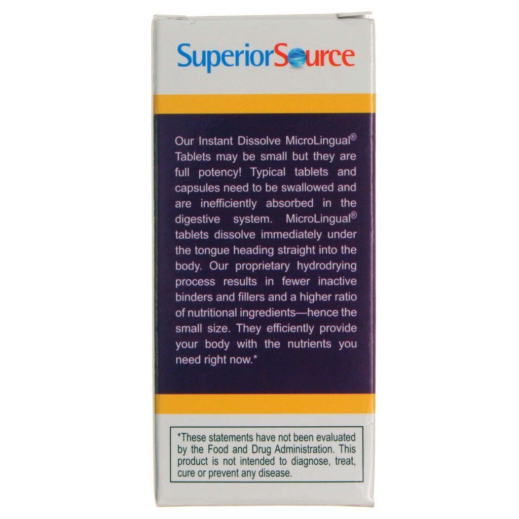 Vitamina B12 Superior Source No Shot 1.000 mcg Metilcobalamina - 60 Tabletes Solúveis - Imagem 3