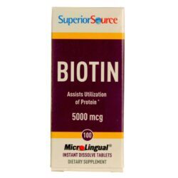 Biotina 5000 mcg Superior Source: Cabelos, Pele e Unhas Fortes | 100 Micro-Tabletes