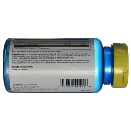 Nature's Life Vitamina B12 1000 mcg 100 Tabletes: Energia e Bem-Estar Diário - Imagem 3