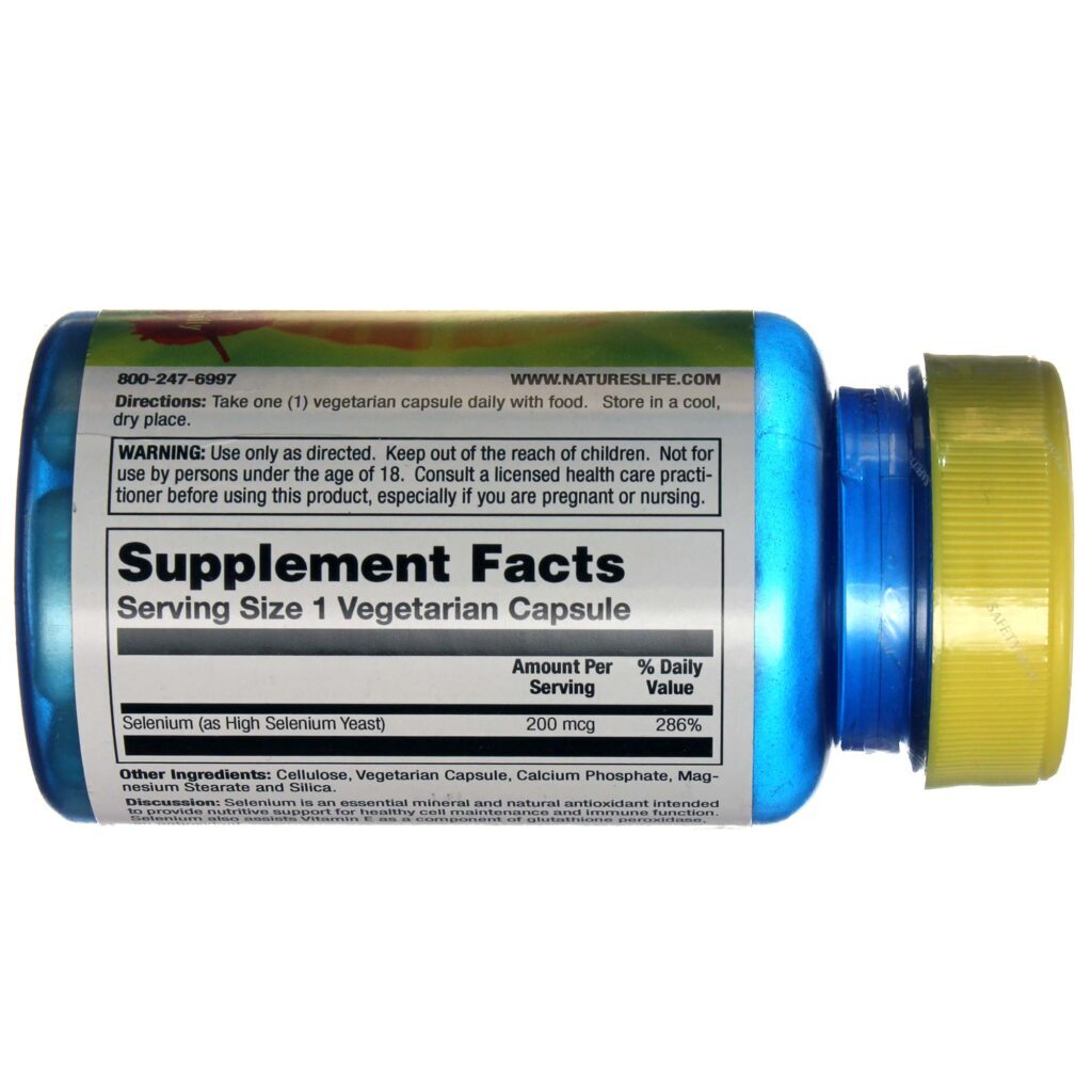 Nature's Life Selênio 200 mcg - 100 Cápsulas Vegetarianas: Antioxidante Essencial para a Saúde no Brasil - Imagem 2