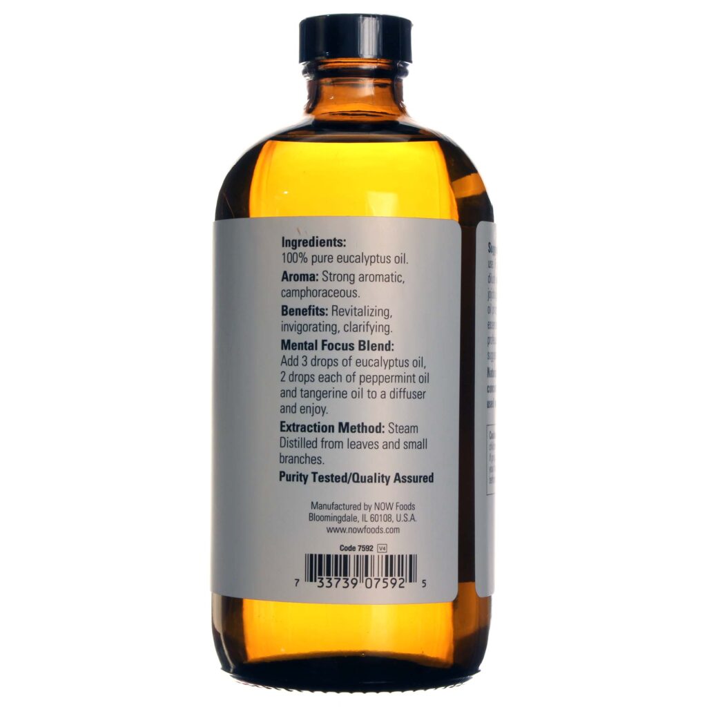 Now Foods Óleo Essencial Eucalipto Orgânico 473ml: Puro e Poderoso para Bem-Estar - Imagem 2