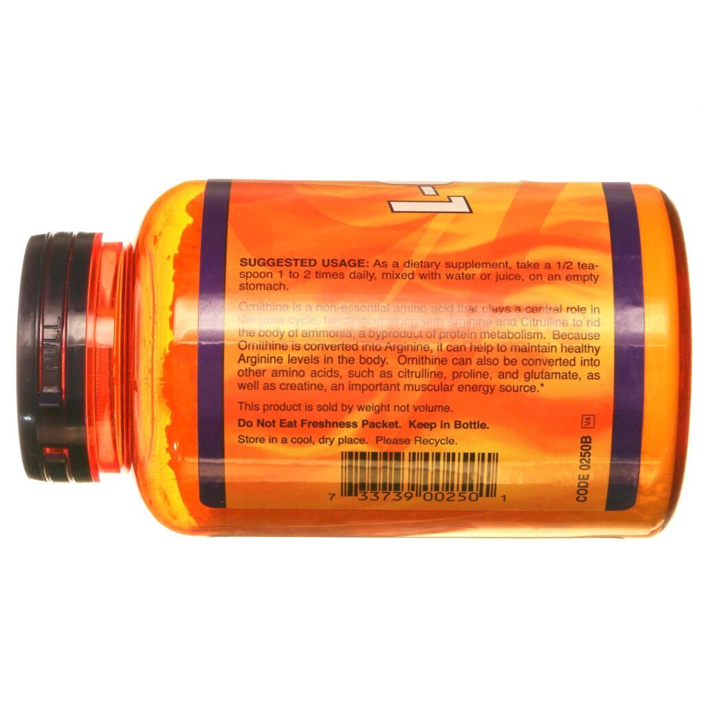 L-Ornitina em Pó Now Foods 100% Pura - 227g: Energia e Recuperação Muscular para Você - Imagem 3