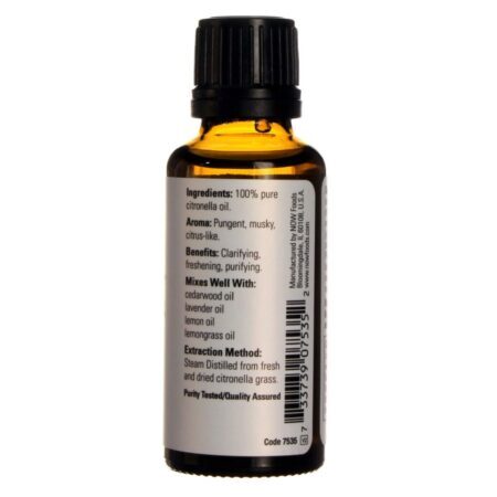 Óleo Essencial de Citronela Now Foods 30ml Puro e Natural - Repelente e Bem-Estar - Imagem 2