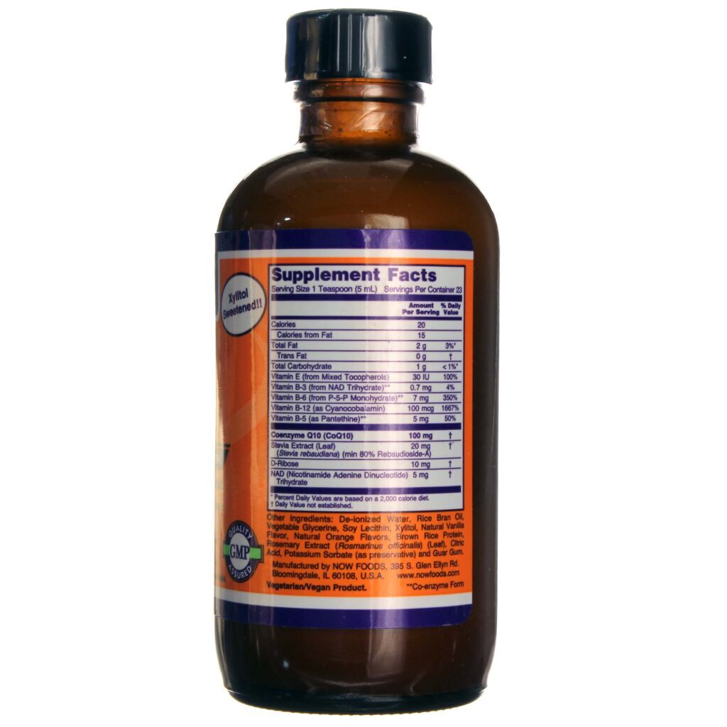 Now Foods CoQ10 Líquido Sabor Laranja 118ml - Energia e Antioxidante Poderoso - Imagem 2