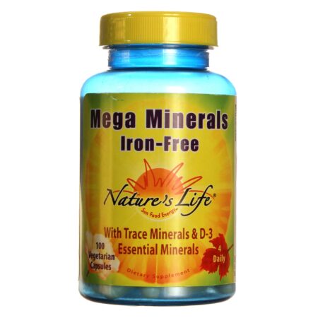 Nature's Life Mega Minerais Ferro gratuito 100 Cápsulas