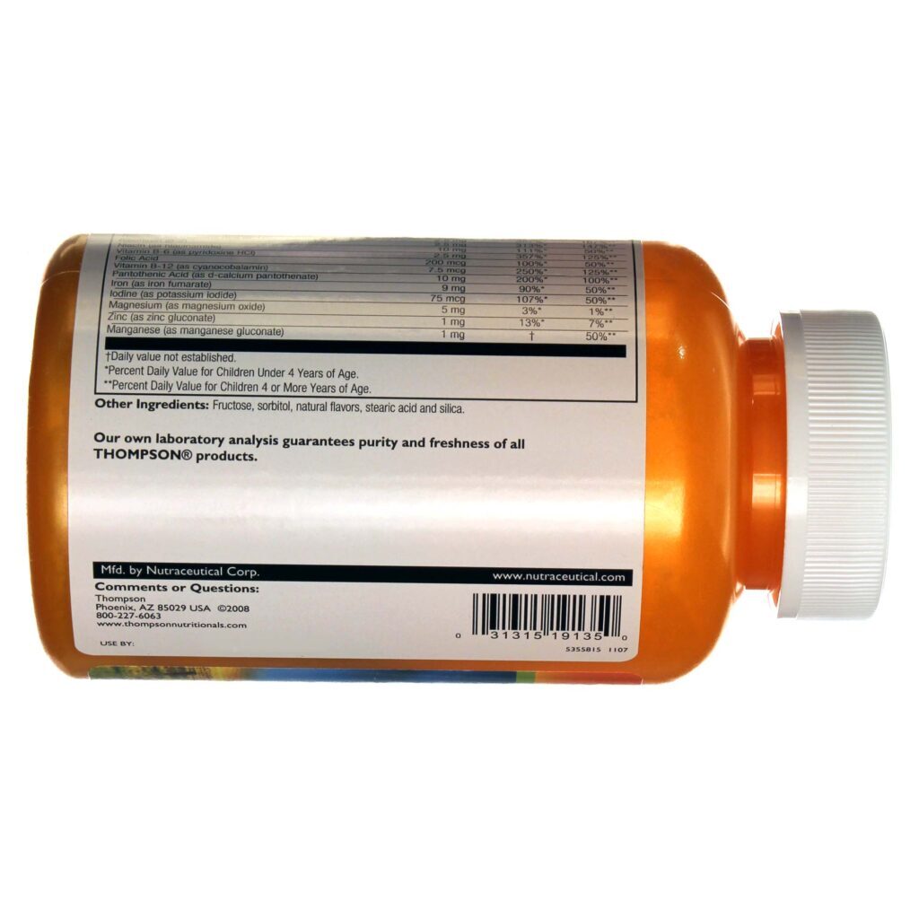 Thompson Multivitamínico Mastigável para Crianças - 120 Mastigáveis Essenciais - Imagem 3