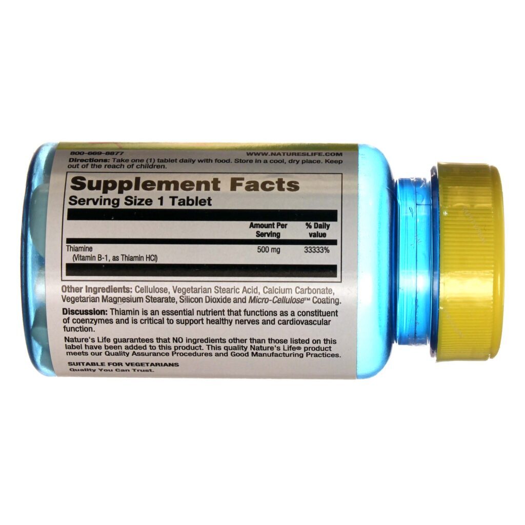 Nature's Life Vitamina B-1 500 mg - 50 Tabletes: Energia e Bem-Estar para sua Rotina - Imagem 2