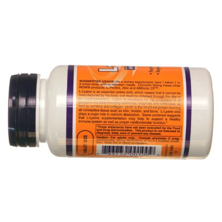 L-Lisina 500 mg Now Foods 100 Tabletes - Image 3