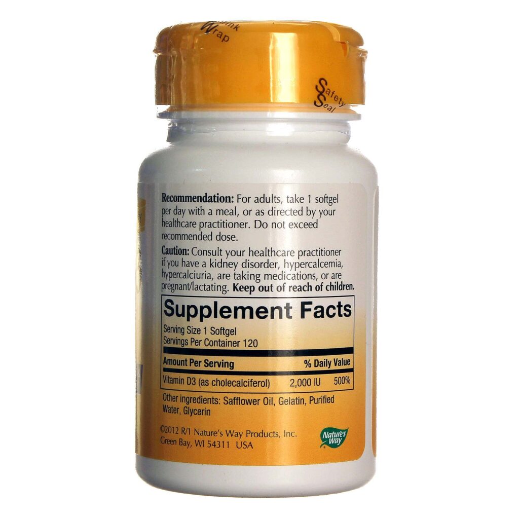 Vitamina D3 2.000 UI Nature's Way 120 Cápsulas: Sua Dose Essencial de Bem-Estar - Imagem 2