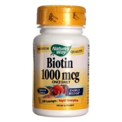 Nature's Way Biotina 100 Pastilhas para Cabelos, Pele e Unhas Fortes