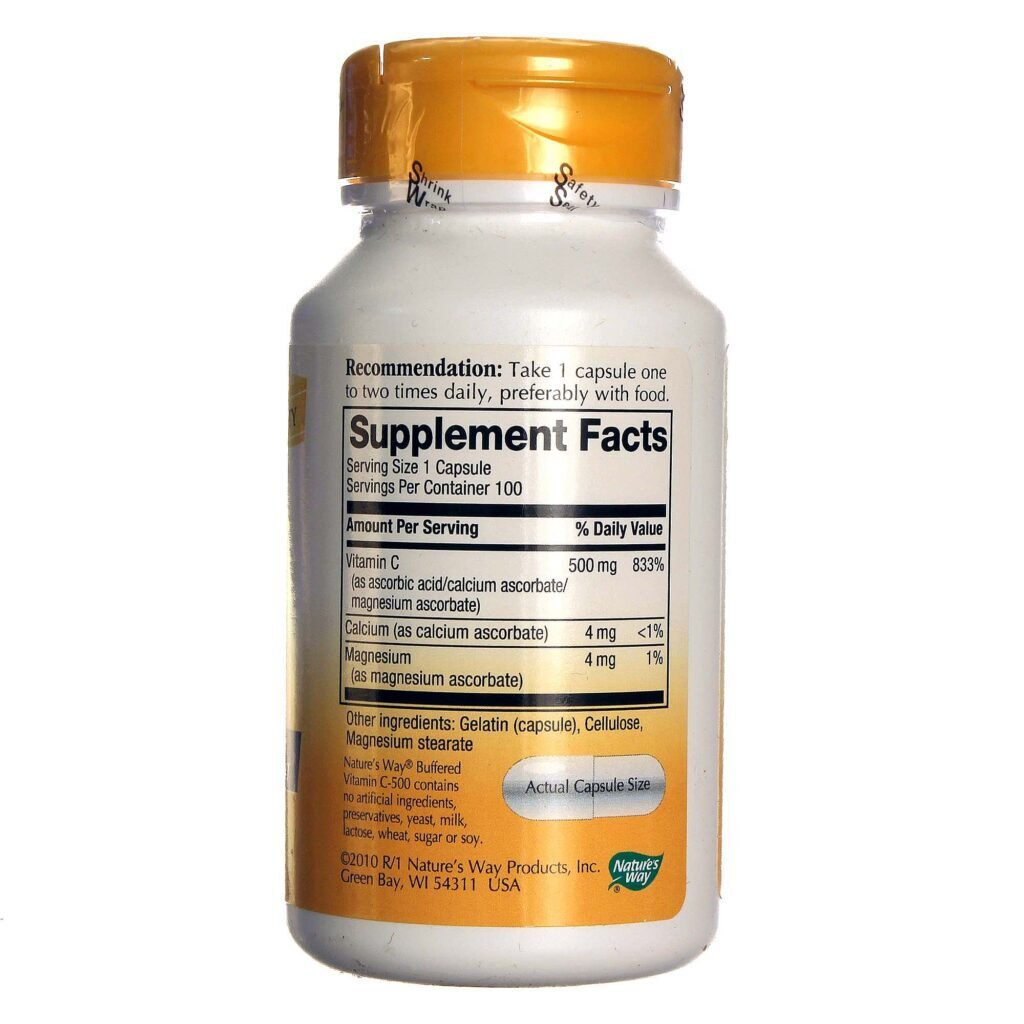 Nature's Way C-500 Vitamina C 500mg - 100 Cápsulas: Imunidade e Energia para o Seu Dia a Dia - Imagem 2
