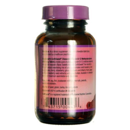 Bluebonnet Nutrition Metilcobalamina B12 Mastigável 5.000 mcg - 60 Tabletes para Energia e Bem-Estar - Imagem 3
