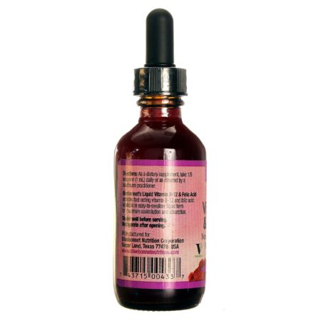 Bluebonnet Nutrition, Vitamina B12 e Ácido Fólico Líquida, Framboesa - 60 ml - Image 3