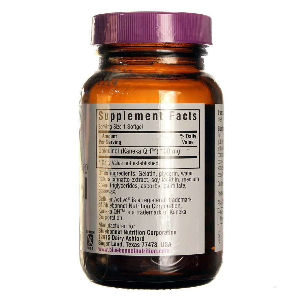 Bluebonnet Nutrition CoQ10 Ubiquinol 100mg - 60 Cápsulas: Energia Celular e Antioxidante Premium - Imagem 2