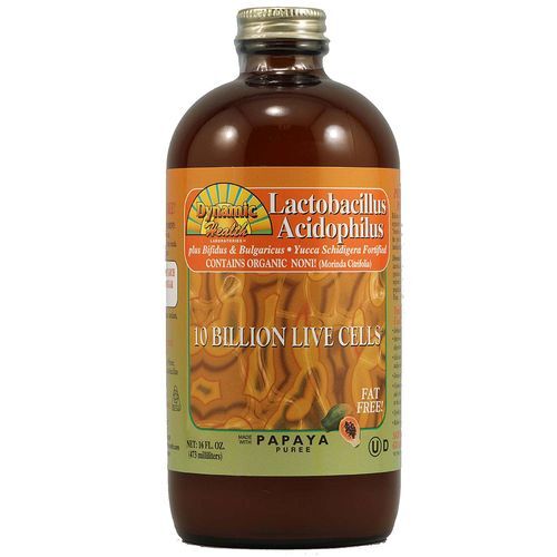 Lactobacillus Acidophilus Líquido Papaya Dynamic Health Laboratories 473ml (16 fl oz)