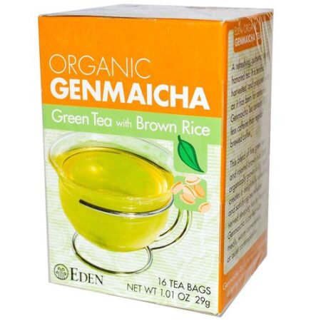 Eden Foods, Chá Verde Orgânico Genmaicha com Arroz Integral - 16 Saquinhos de Chá