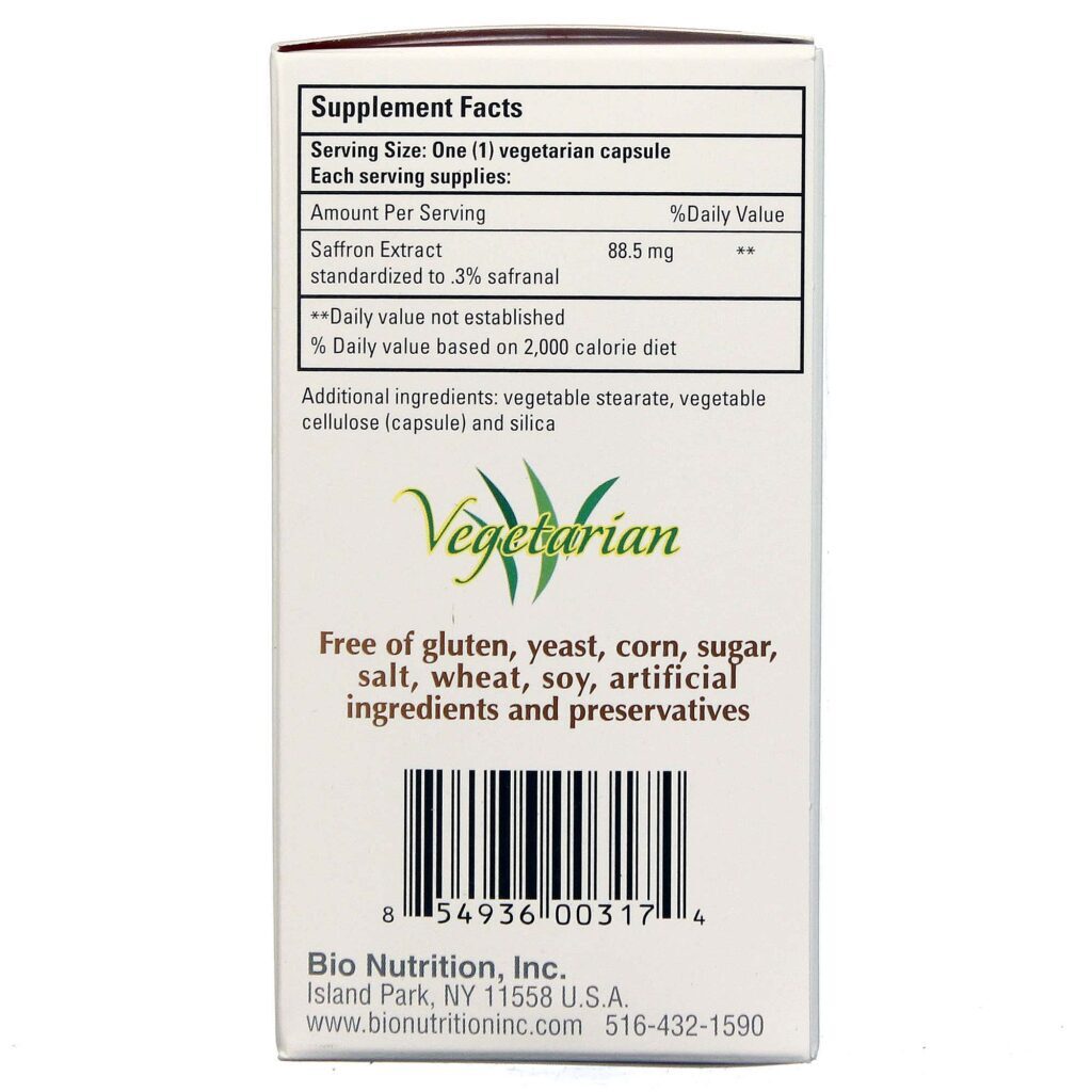 Bio Nutrition Extrato de Açafrão 50 Cápsulas Vegetarianas - Bem-Estar e Saúde no Brasil - Imagem 2