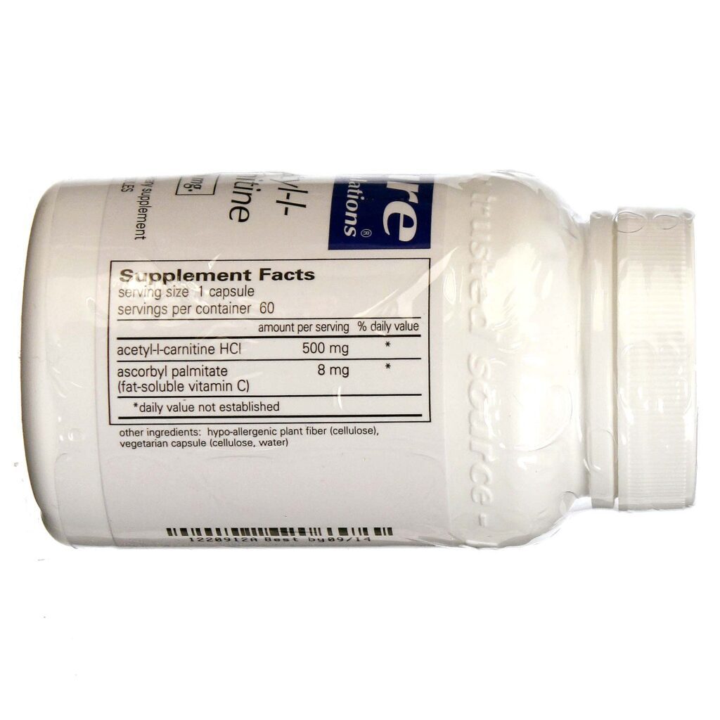 Acetil-L-Carnitina 500mg 60 Cápsulas Pure EnCápsulations: Energia e Foco para Brasileiros - Imagem 2