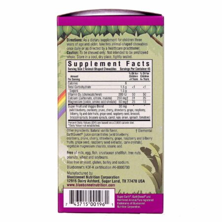 Bluebonnet Nutrition, Rainforest Animalz® Cálcio Vitamina D3 e Magnésio, Sabor Baunilha - 90 Pastilhas Mastigáveis - Image 2