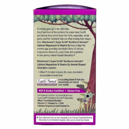 Bluebonnet Nutrition, Rainforest Animalz® Cálcio Vitamina D3 e Magnésio, Sabor Baunilha - 90 Pastilhas Mastigáveis - Image 4