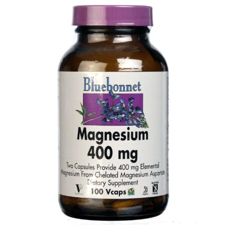 Bluebonnet Nutrition, Magnésio 400 mg - 100 Cápsulas Vegetarianas