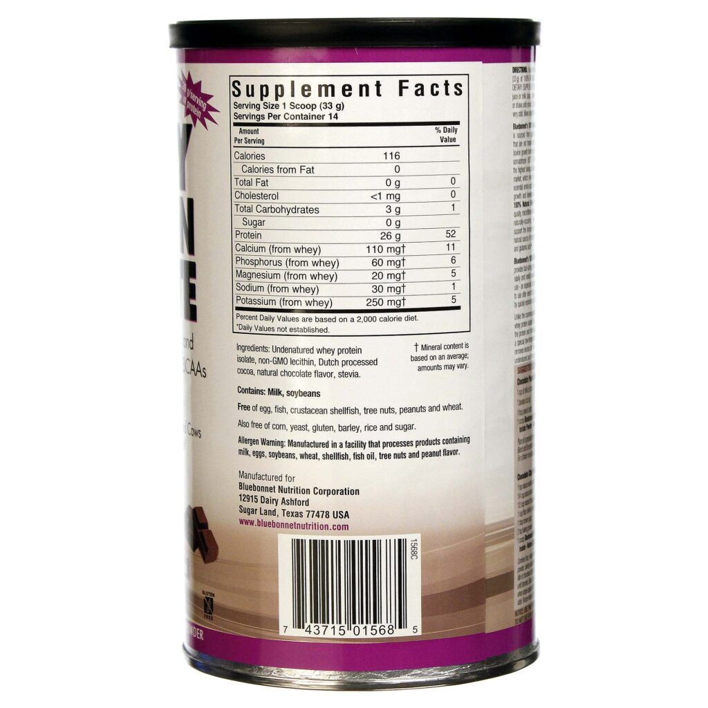 Bluebonnet Nutrition Proteína Isolada do Leite 100% Natural Sabor Chocolate 462g - Alta Pureza para Você - Imagem 2