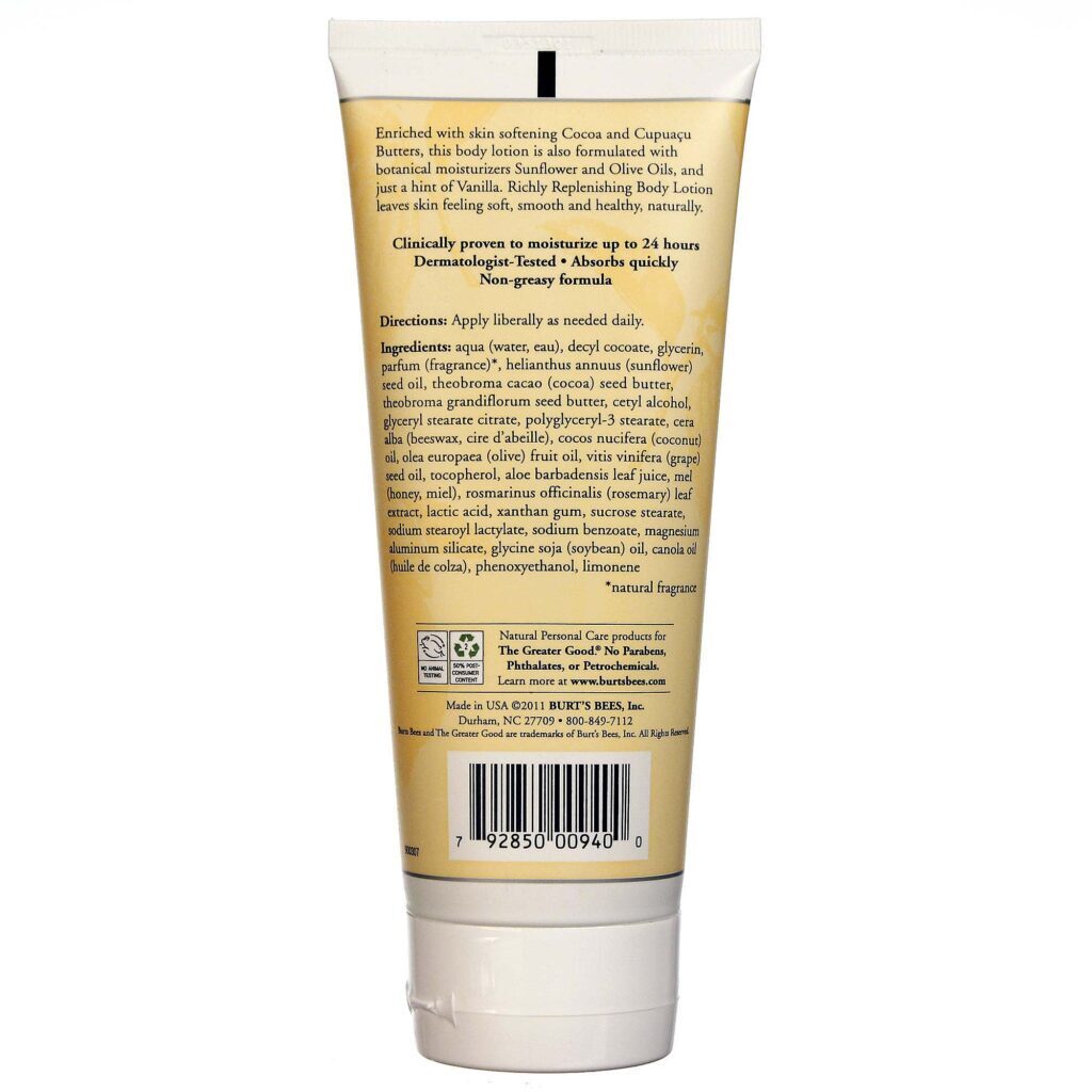 Burt's Bees Loção Corporal Pele Seca Cacau e Cupuaçu 170g - Imagem 2