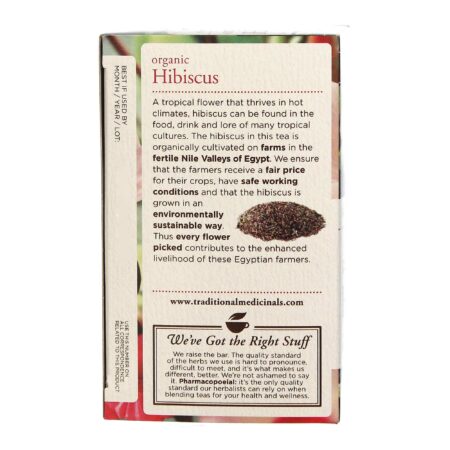 Chá Orgânico de Hibiscus Traditional Medicinals 16 Sacos - Image 4