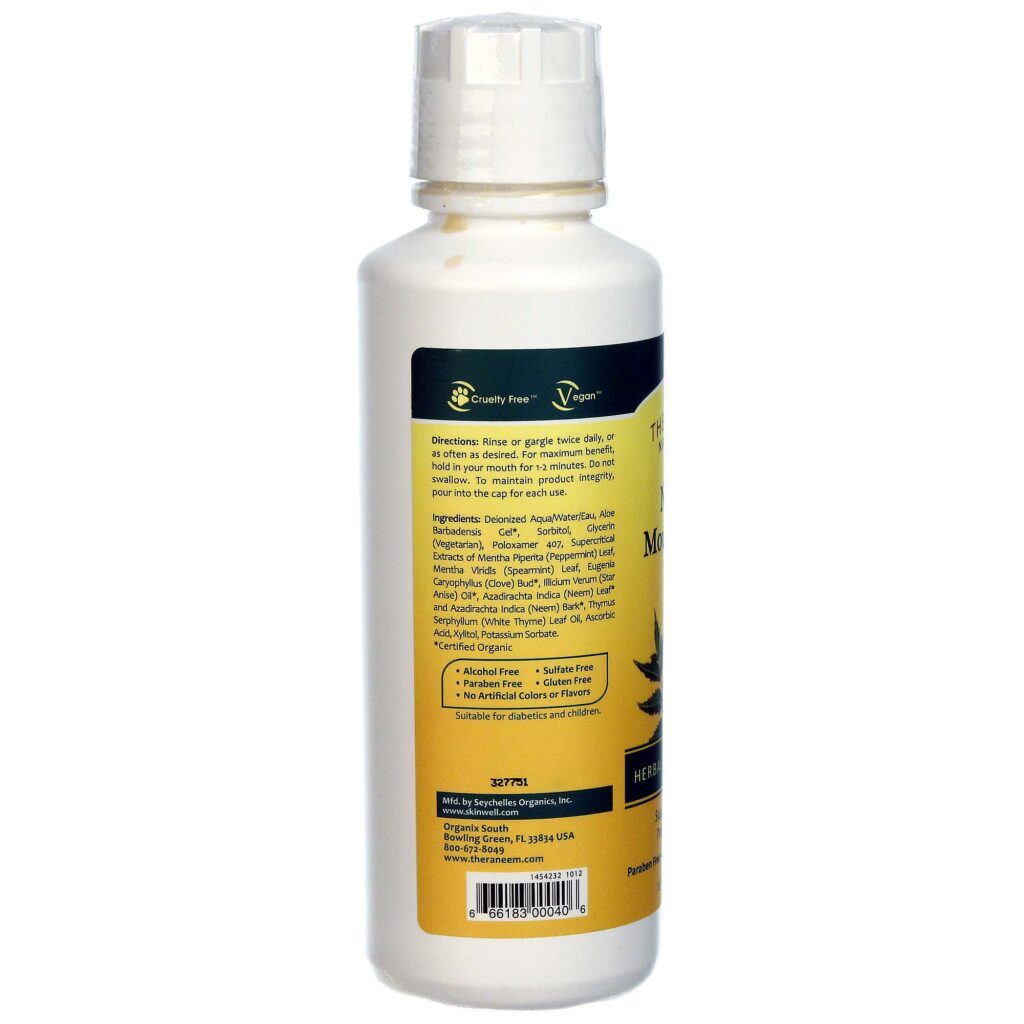 Organix South Exaguante Bucal de Neem e Hortelã - 480ml (16 fl oz) - Higiene Oral Completa - Imagem 3