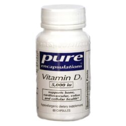 Pure Encapsulations Vitamina D3 5.000 UI - 60 Cápsulas Vegetarianas | Saúde Óssea e Imunidade