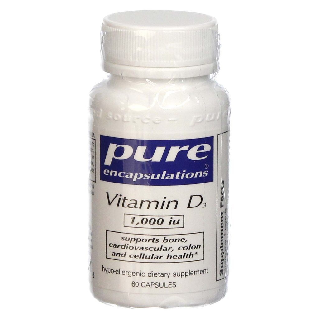 Vitamina D3 1.000 UI Pure EnCápsulations: 60 Cápsulas Vegetarianas para Sua Saúde