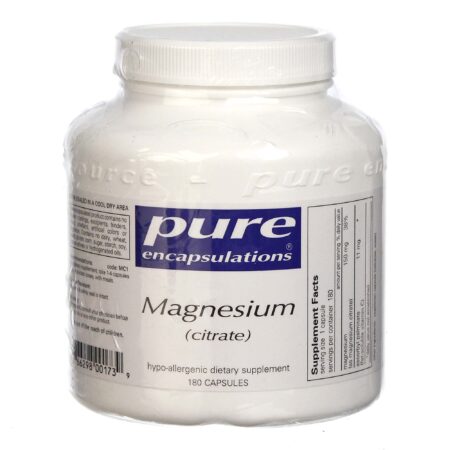 Pure Encapsulations, Citrato de Magnésio - 180 Cápsulas Vegetarianas